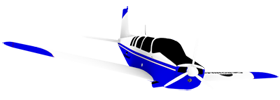 blue and white airplane