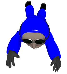 parachuting character