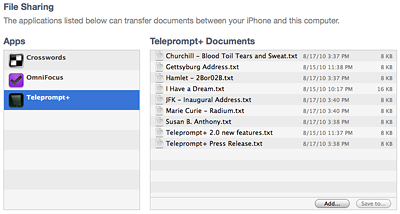 teleprompt file sharing