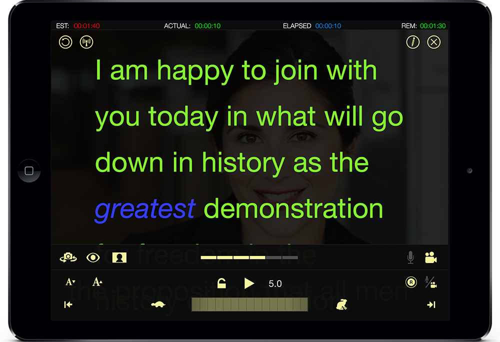 Teleprompt Plus on iPad